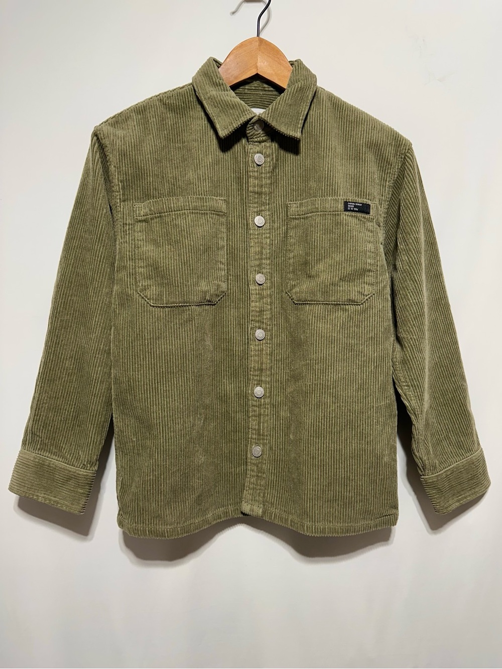 ZARA Kids Olive Corduroy Shirt Jacket Shacket 100% Cotton Size 10